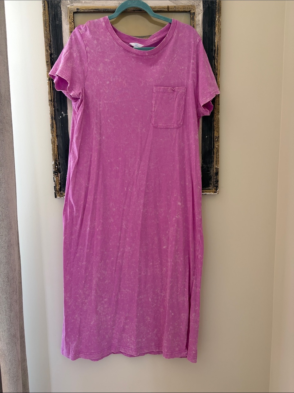 Time and Tru Pink Midi Pocket Tee Dress